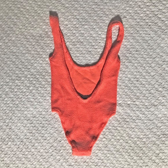 Zara Stretch One Piece Bathing Suit Bright Orange Women's Size Medium NWT - Picture 9 of 10